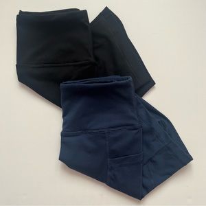 yogalicious black & blue gym shorts